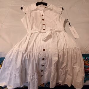 Calvin Klein White Ruffle Dress